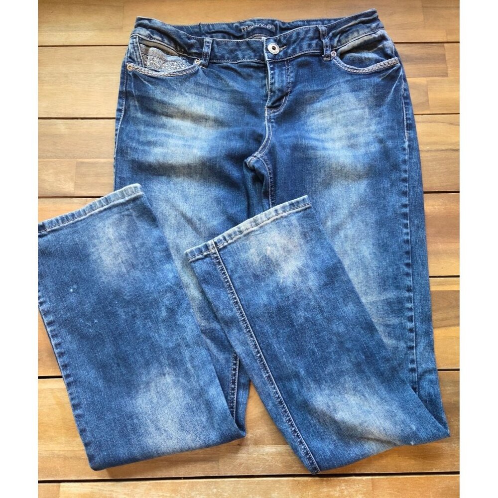 Y2K Maurices embellished fisyressed straight leg jeans, sz 9/10